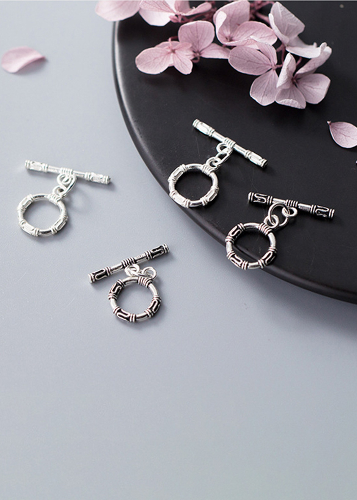 Combo 2 cái charm bạc móc khóa tròn kết vòng tay, dây chuỗi - Ngọc Quý Gemstones