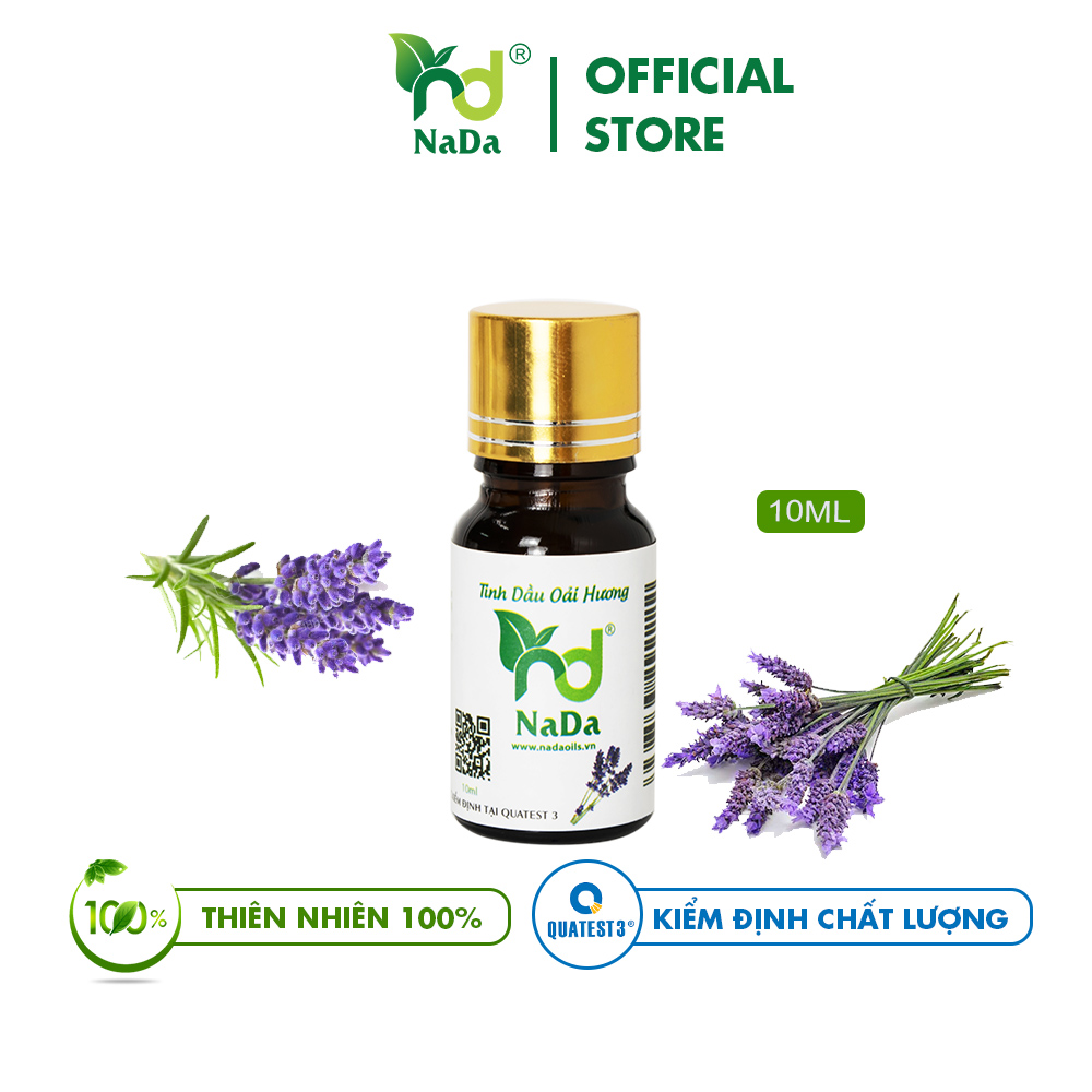 Tinh dầu Oải hương nguyên chất Nada | Kiểm định QT3 | Làm nước hoa, Dễ ngủ, Chống lão hóa, Giảm Stress