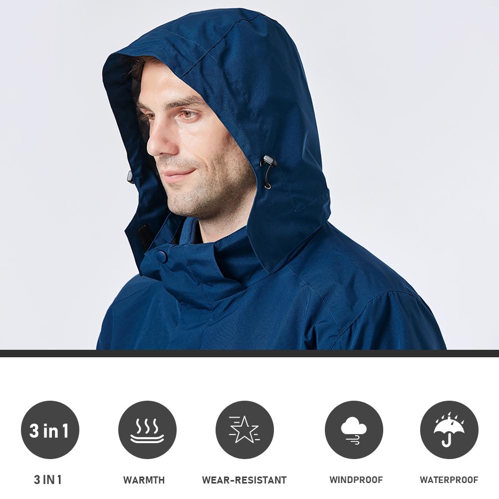 Áo Khoác Gió Softshell Không Thấm Nước Lông Cừu Ấm Áp 3 Trong 1