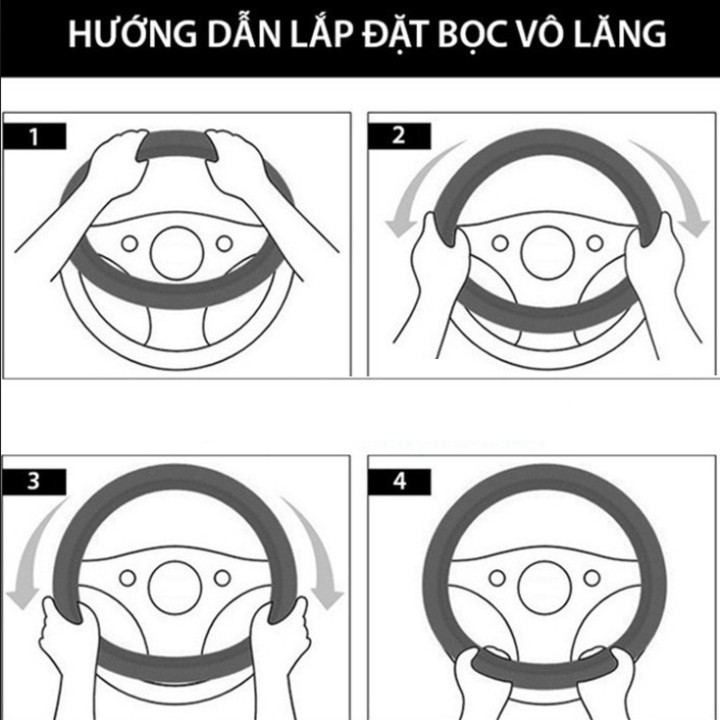 Bọc vô lăng dành cho xe ô tô, xe hơi chất liệu da PU cao cấp AL802A đường kính 37-38cm