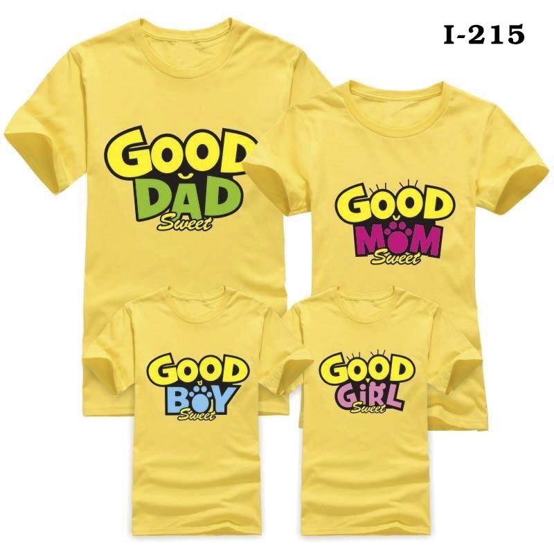 Áo Thun Gia Đình Màu Vàng Good Family