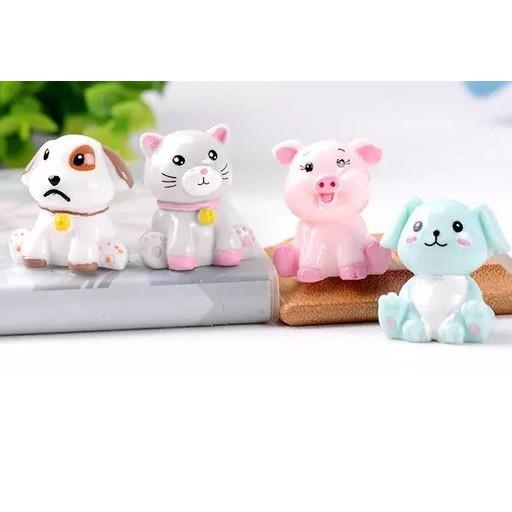 Phụ Kiện Tiểu Cảnh - Thú Ngồi Dễ Thương Trang Trí Terrarium, Sen Đá, Xương Rồng, Charm Slime