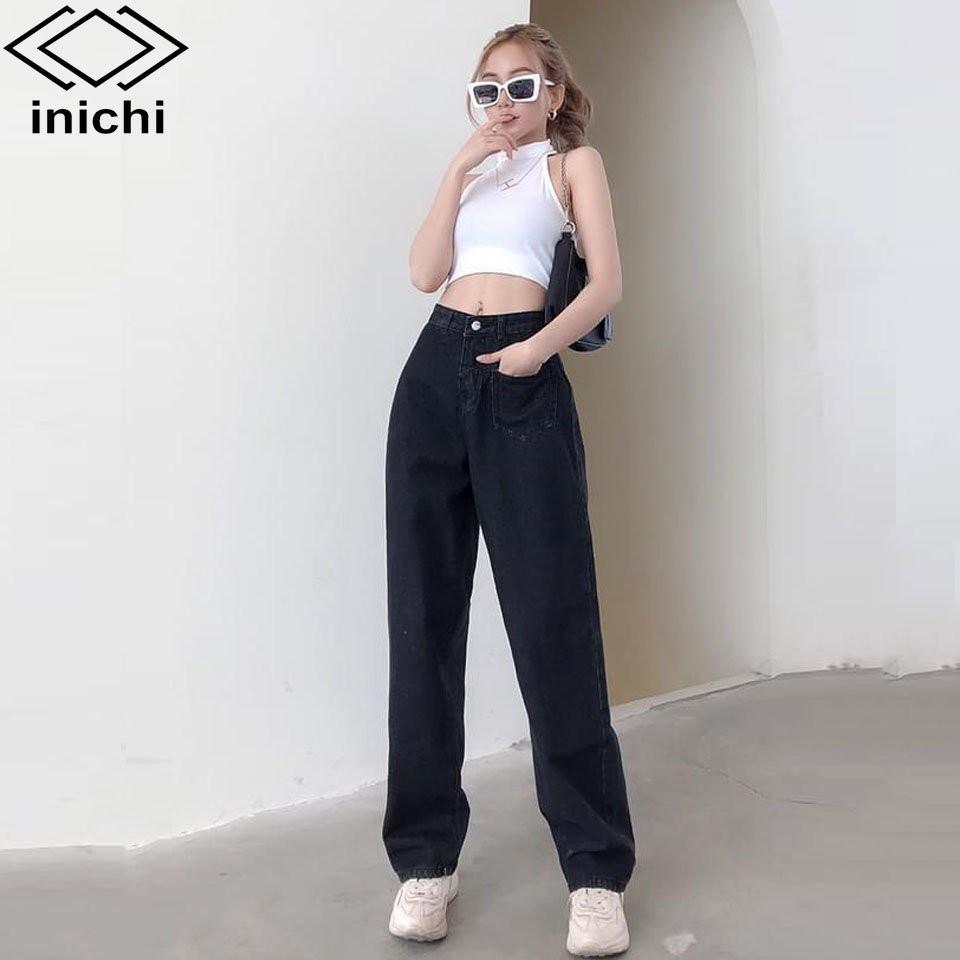 Quần Jean nữ INICHI Q873 ống rộng SIMPLE JEAN lưng ôm chất đẹp