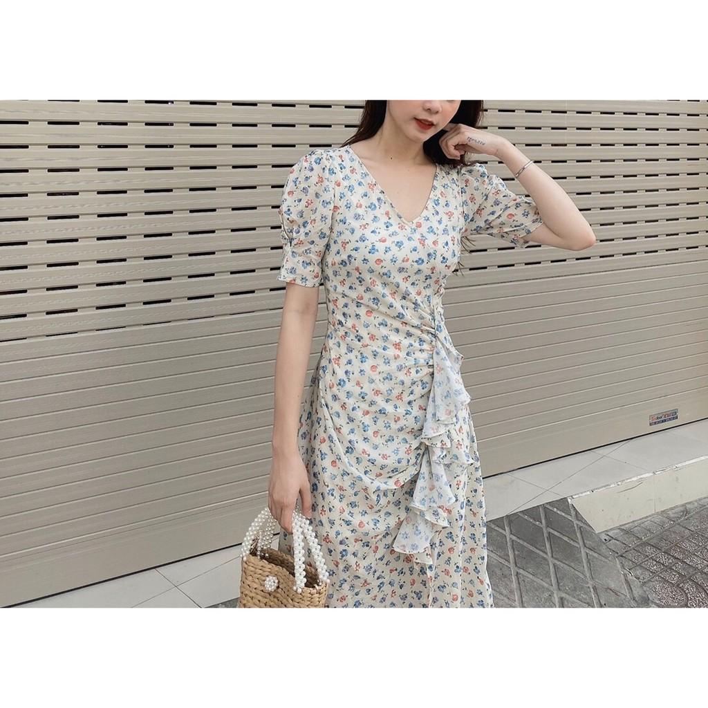 ĐẦM HOA ĐẮP CHÉO NHÚN BÈO TRẮNG - DA2265