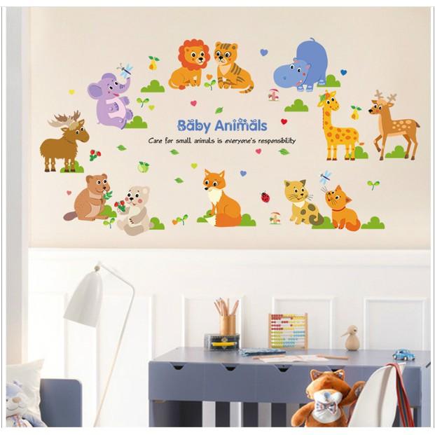 Decal trang trí tường - Thú Vui Chơi kèm chữ tiếng anh a.h
