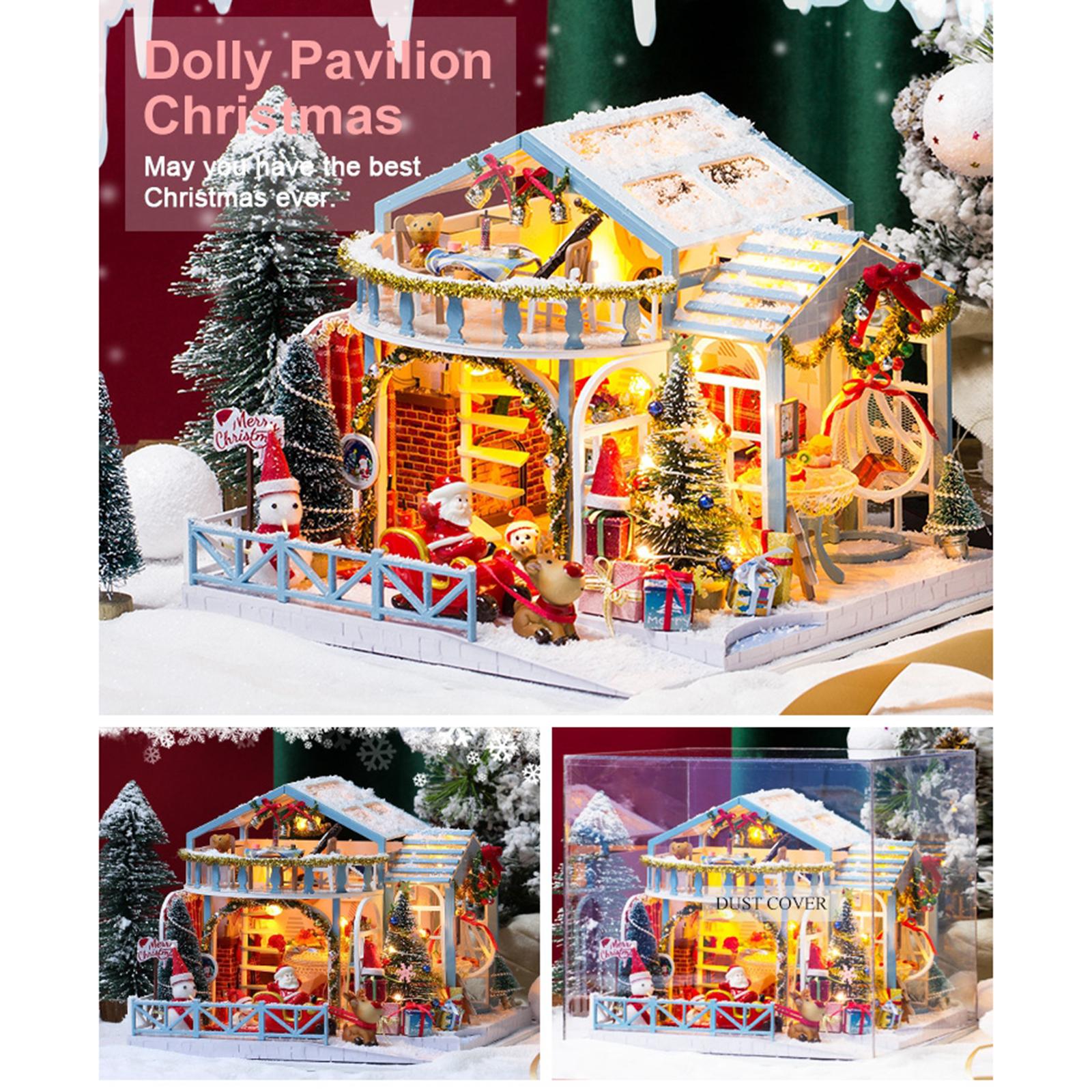 Dollhouse Miniature DIY House Kit Creative Room with Furniture and Cover for Romantic Artwork Gift