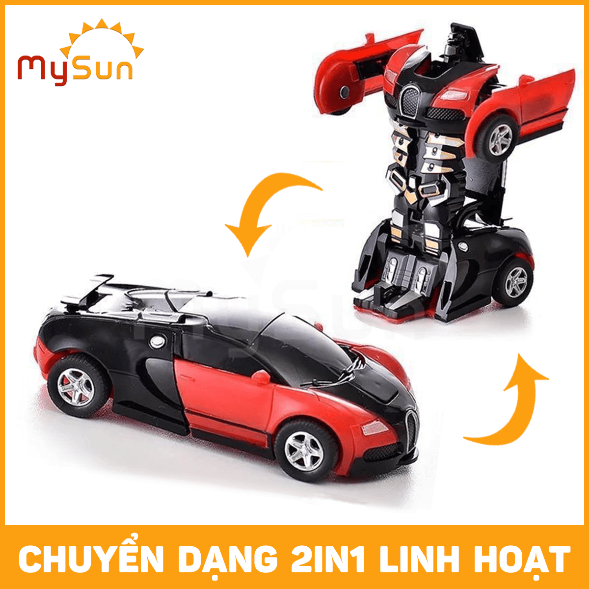 Xe ô tô biến hình robot rô bốt đồ chơi mô hình oto cho bé MySun