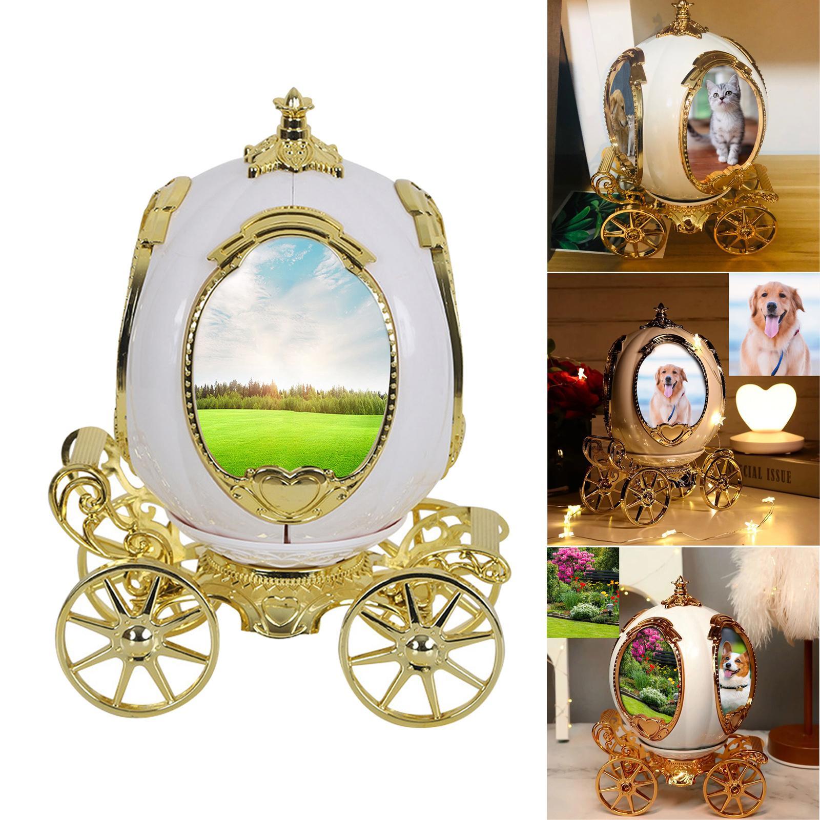 Photo Frame Music Box Rotating Picture Display for Bedroom Desktop