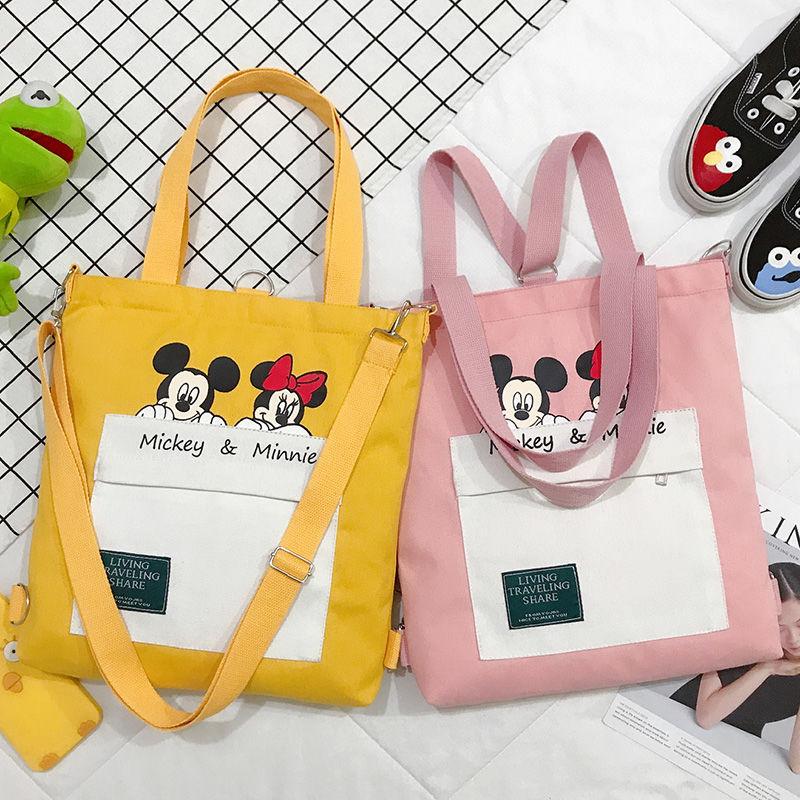 2020NewinsNet Red Canvas Bag Female Student Korean Style Messenger Bag Harajuku Style All-match Large Capacity Handbag