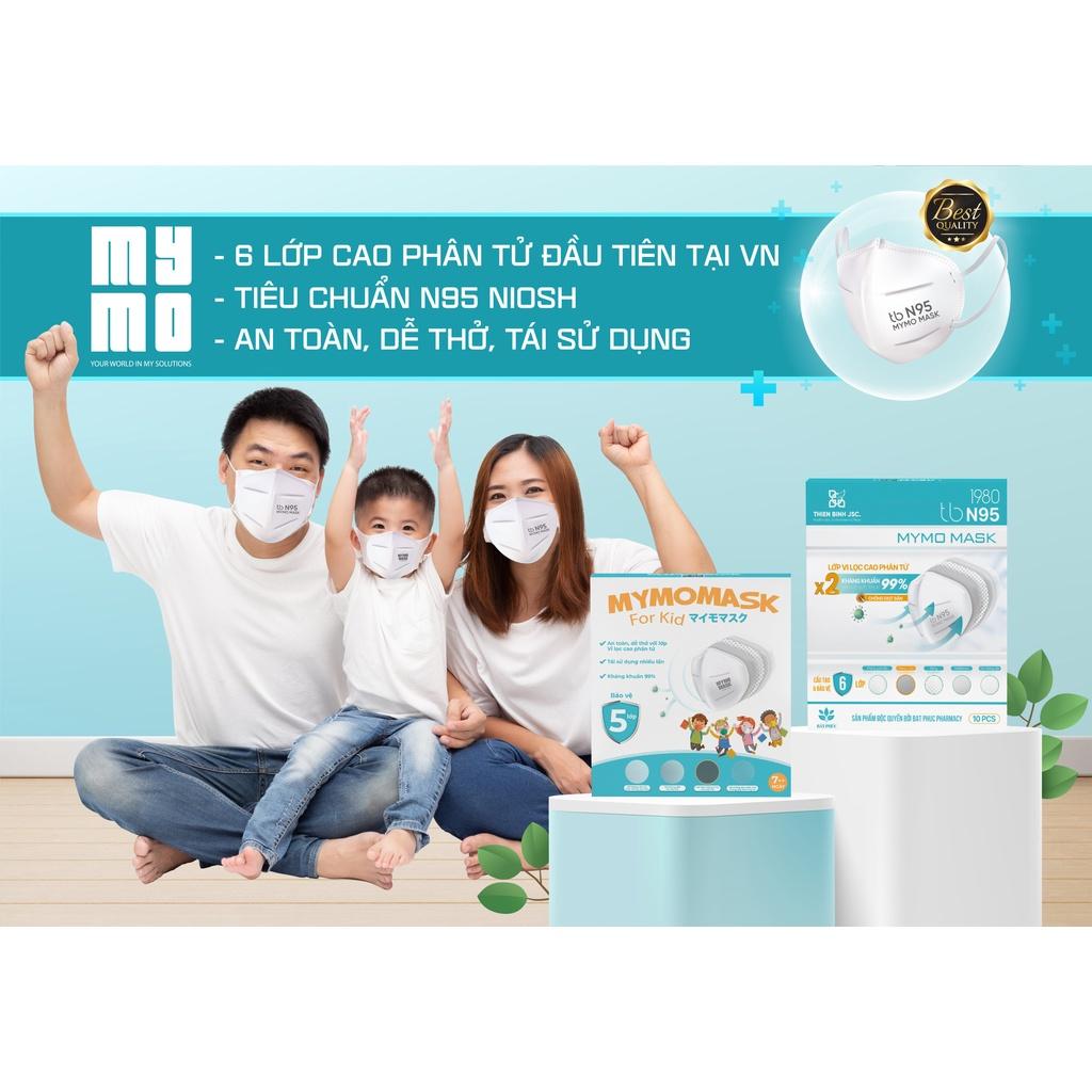 Khẩu trang trẻ em Mymo Mask N95 for kids X2 lớp vi lọc cao phân tử kháng khuẩn 99%