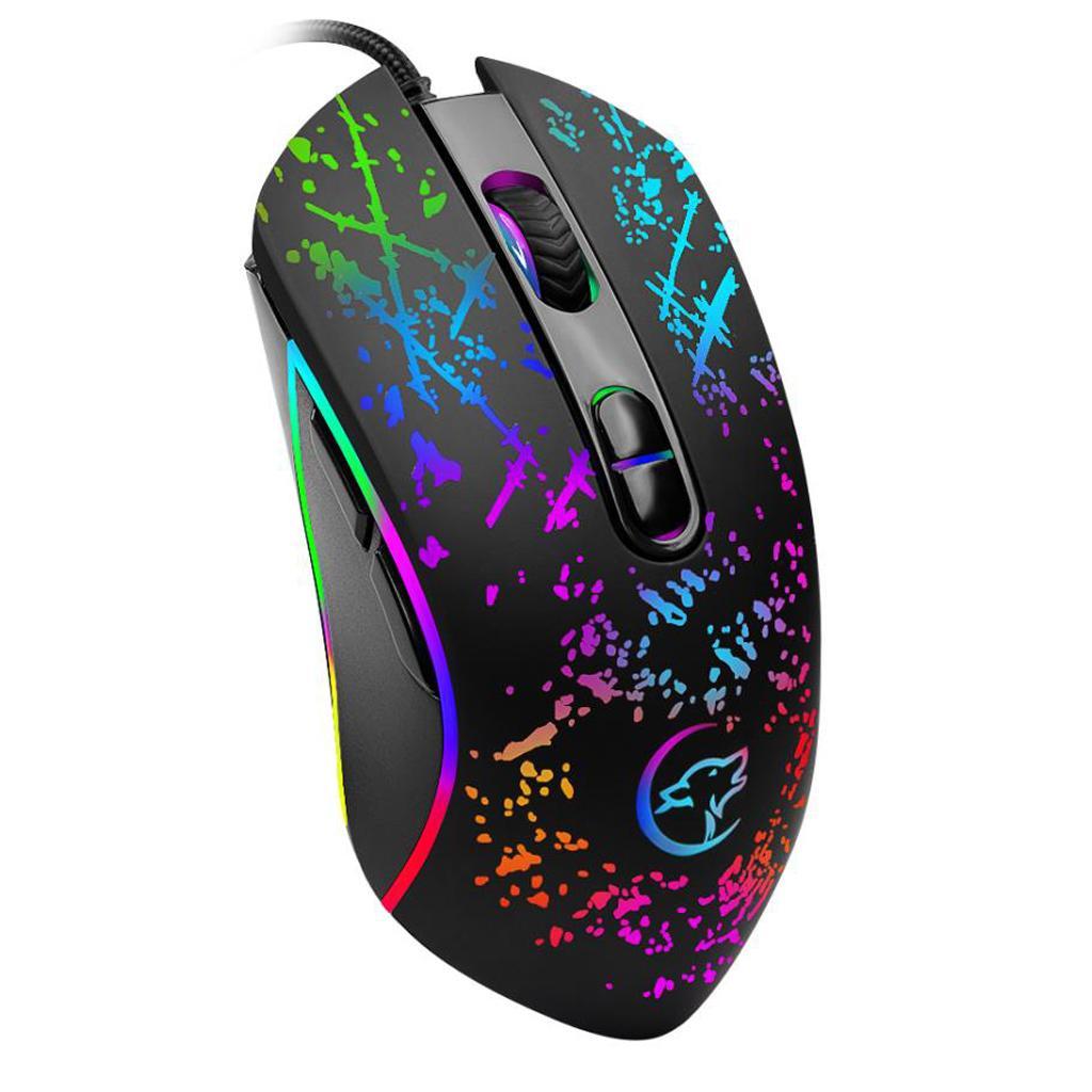 3200DPI Mechanical Macros Mouse Wired Gaming Mice USB RGB LED Backlit