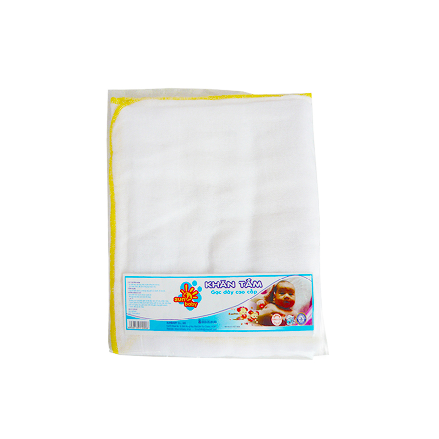 Khăn sữa tắm cao cấp 4 lớp dày loại 1 cho trẻ sơ sinh, 80x80cm (Bịch 1 cái) KT1- Sunbaby