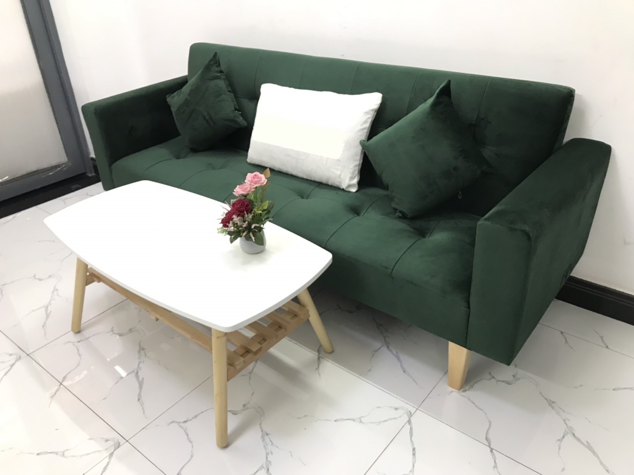 Bộ ghế sofa giường sofa bed tay vịn phòng khách sopha linco14