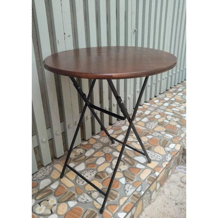 Bàn tròn 63cm cafe xếp chân sắt