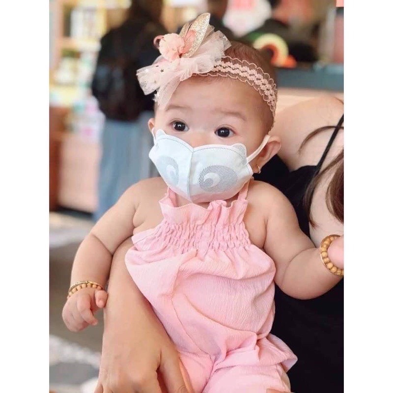 (Hộp 10 cái) Khẩu trang sơ sinh mầm chồi lá Panda Baby cho bé 6-24 tháng