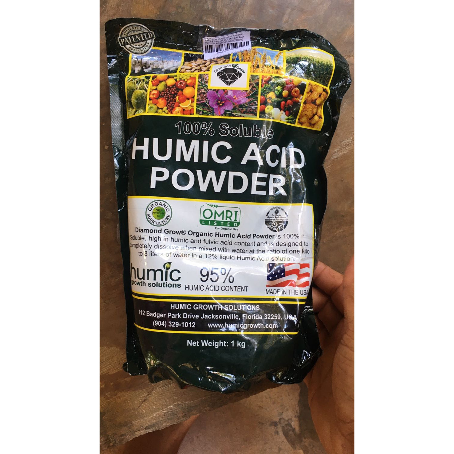 COMBO 3SP PHÂN BÓN HUMIC ACID POWDER NHẬP KHẨU MỸ GÓI 1KG CẢI TẠO ĐẤT TỐT RỄ KHỎE CÂY, SỬ DỤNG CHO TẤT CẢ CÁC LOẠI CÂY TRỒNG, CÂY ĂN TRÁI, CÂY CÔNG NGHIỆP