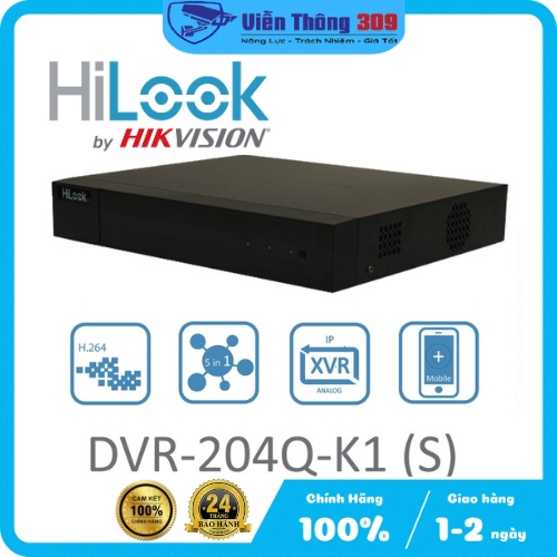 Đầu ghi hình TVI-IP 4 kênh HILOOK DVR-204Q-K1 - Hàng chính hãng