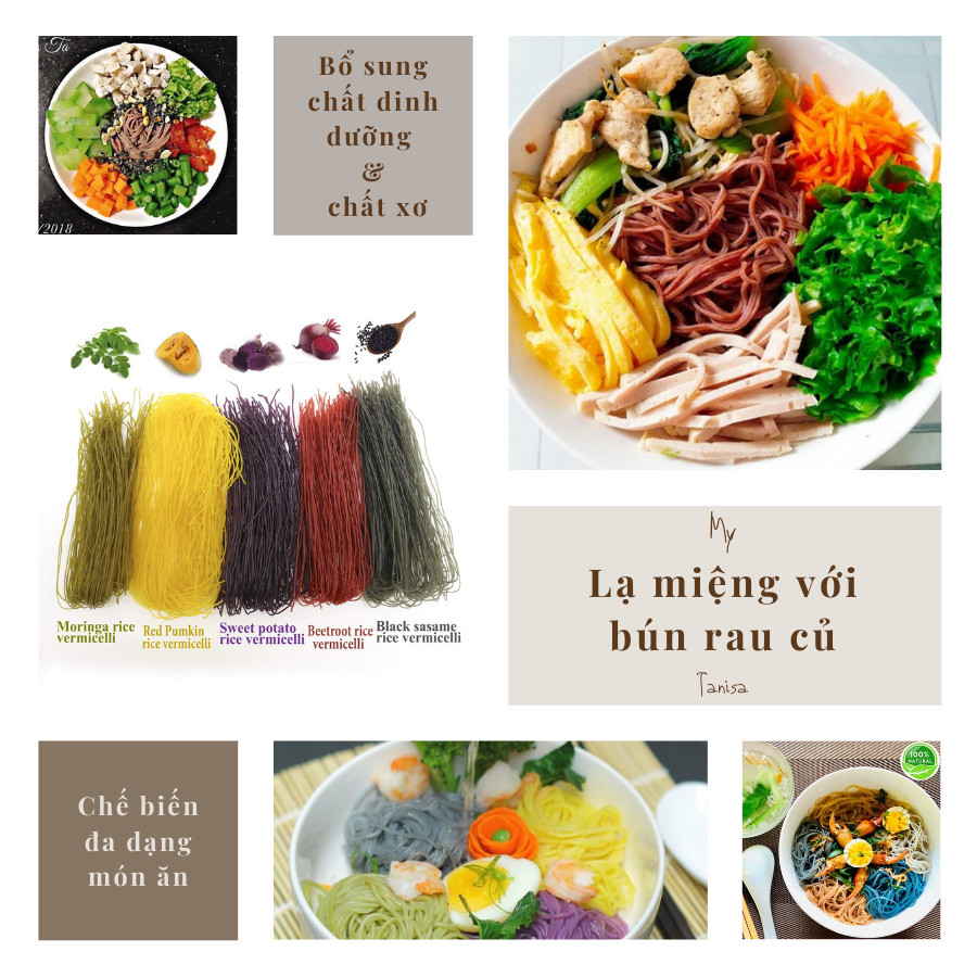 Bún Mè Đen Tanisa - Bún rau củ khô, thơm ngon bổ dưỡng, an toàn cho sức khỏe - Đạt Tiêu Chuẩn Chất Lượng FDA Hoa Kỳ