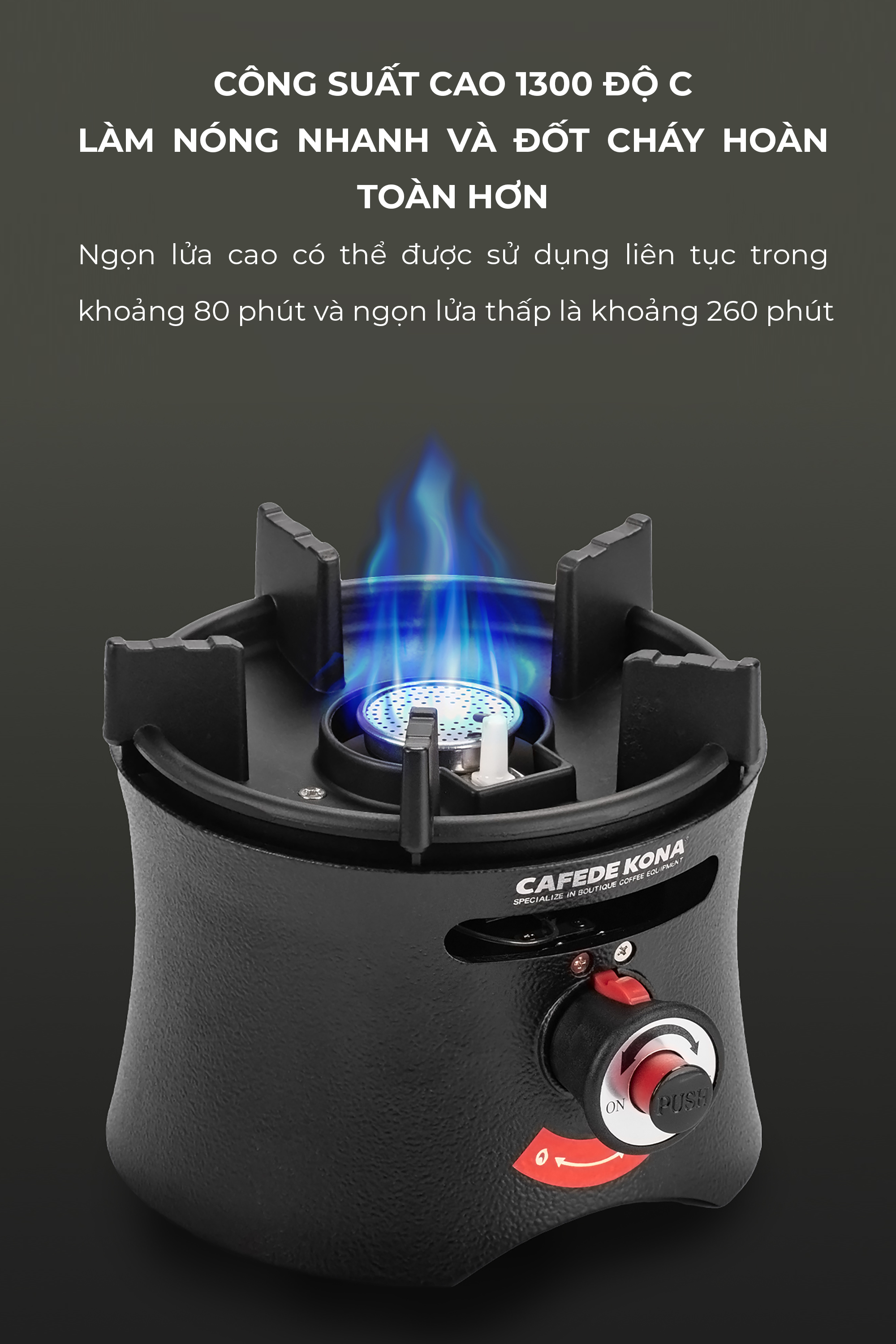 Bếp gas mini CAFE DE KONA pha cà phê moka