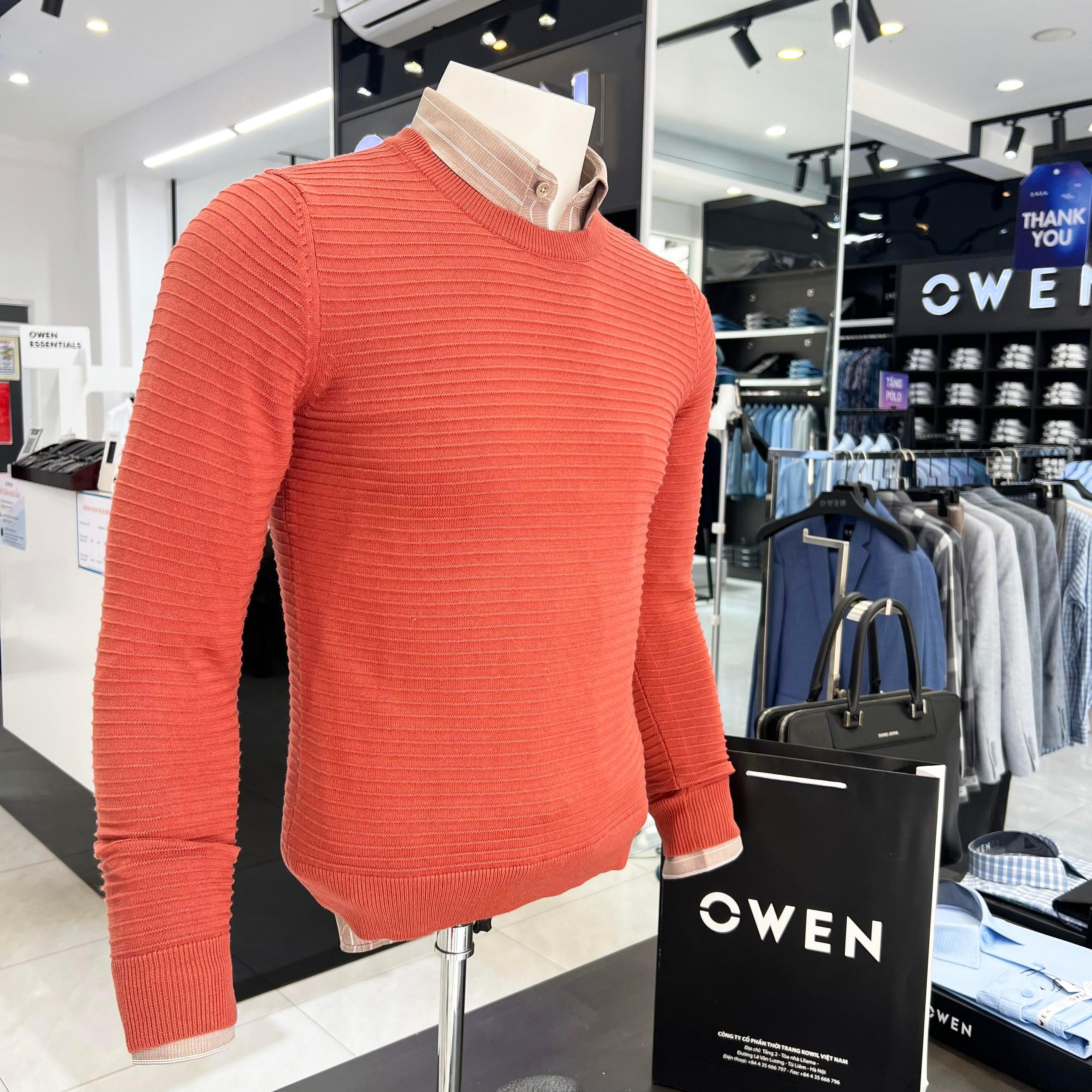 Áo len nam OWEN cổ tròn sợi cotton giữ ấm tốt, không xù mã ALD220759