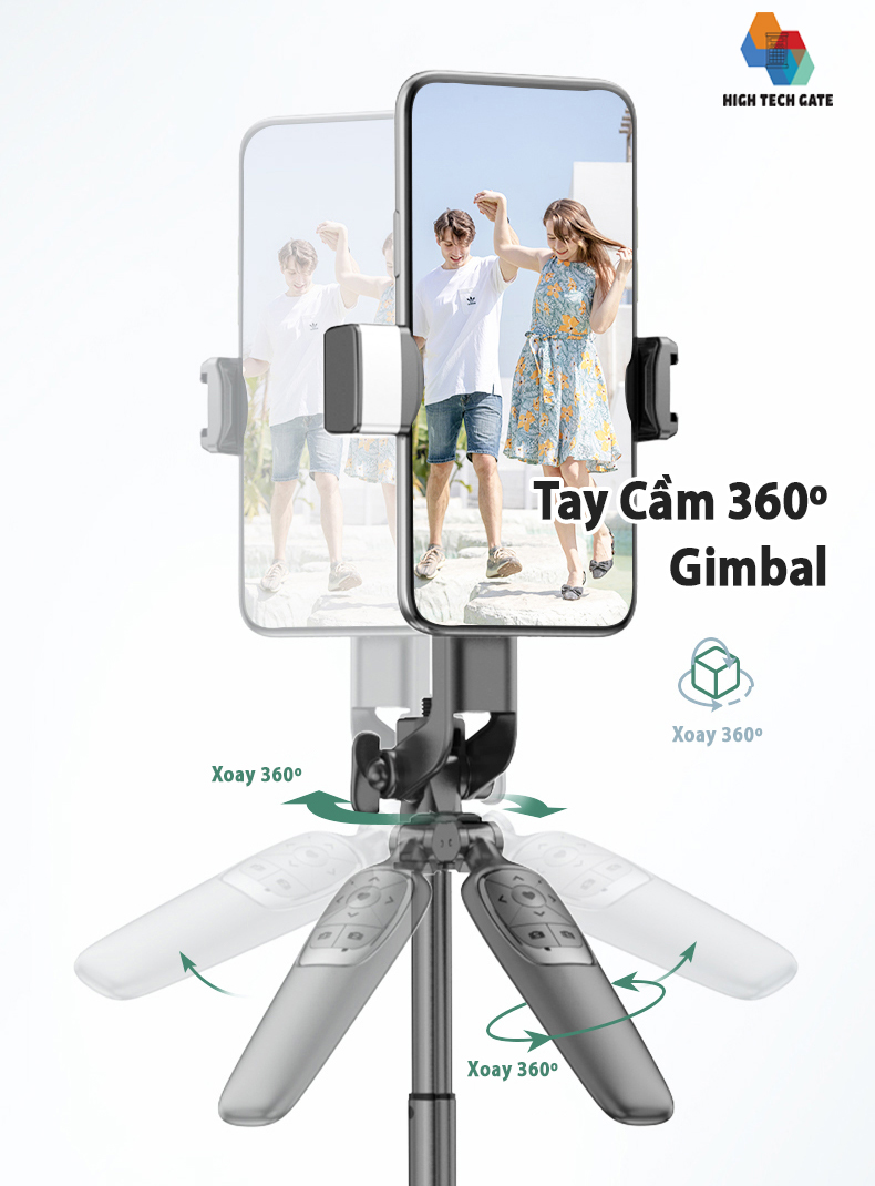 Gậy Chụp Hình Tay Cầm Gimbal Chống Rung CYKE A66 Quay Chụp Video Xoay 360º Ổn Định, Chụp Tự Sướng Selfie Du Lịch Cầm Tay Thu Gọn, Chân Đứng Ổn Định Chống Ngã, Điều Khiển Từ Xa Bluetooth Sử Dụng Được Với APP, Hàng Chính Hãng