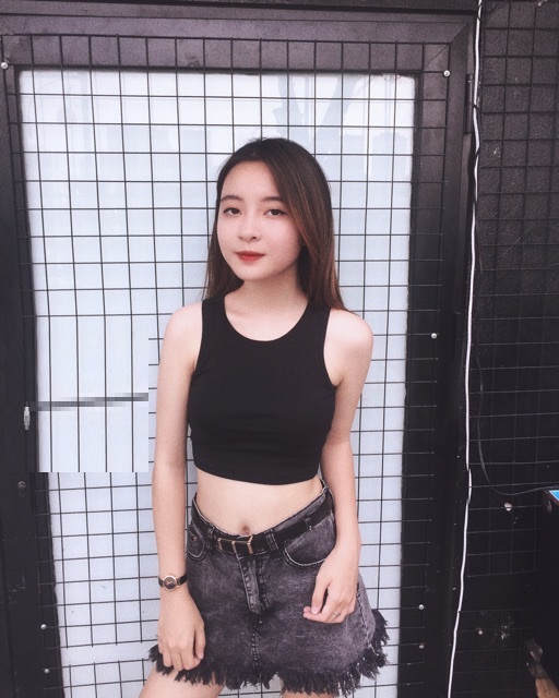 Áo ba lỗ ngược croptop chất thun trơn hot hit