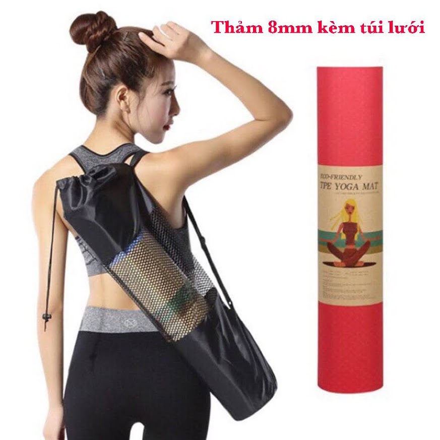 Thảm tập yoga - giao màu ngẫu nhiên (có kèm túi lưới đựng)