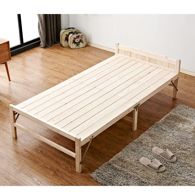 RE0555MAU1.2  Giường gỗ thông gấp gọn 120x195cm tặng nệm gối - Giường xếp gỗ thông