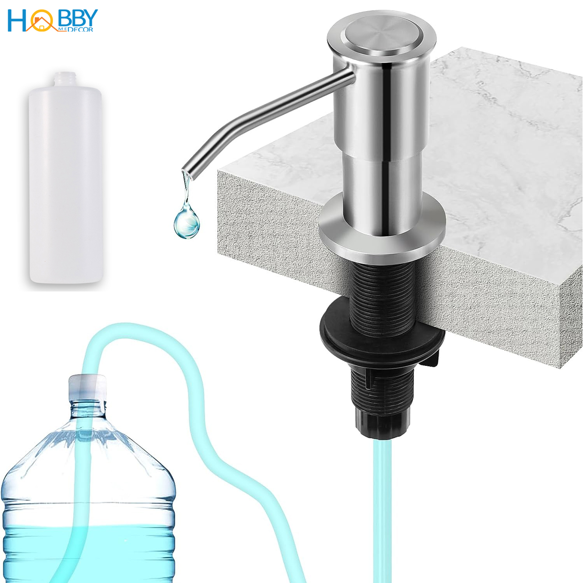 Vòi hút nước rửa chén gắn chậu inox 304 xước Hobby home decor NRC8