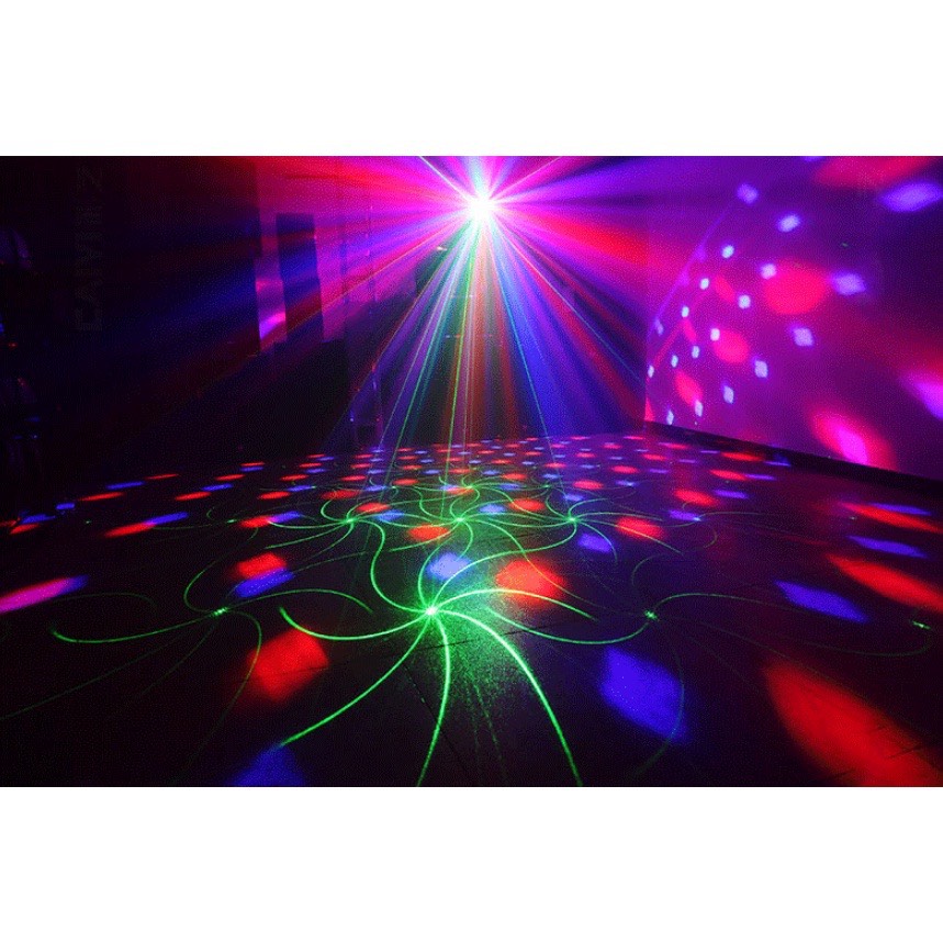 Đèn Laser Ánh Sáng laze Cảm Biến Âm Thanh, Kết Hợp LED Xoay 7 Màu Dùng Trang Trí Vũ Trường, Phòng karaoke - HÀNG CHÍNH HÃNG MINIIN