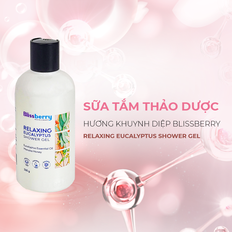 Sữa tắm thảo dược hương Khuynh Diệp Blissberry Shower Gel 250g