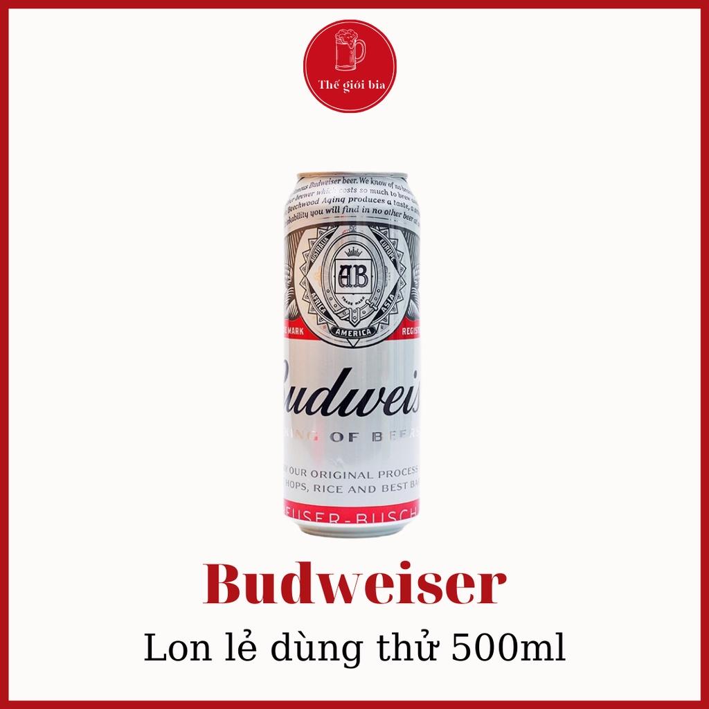 Lon bia BUDWEISER 500ml lẻ dùng thử