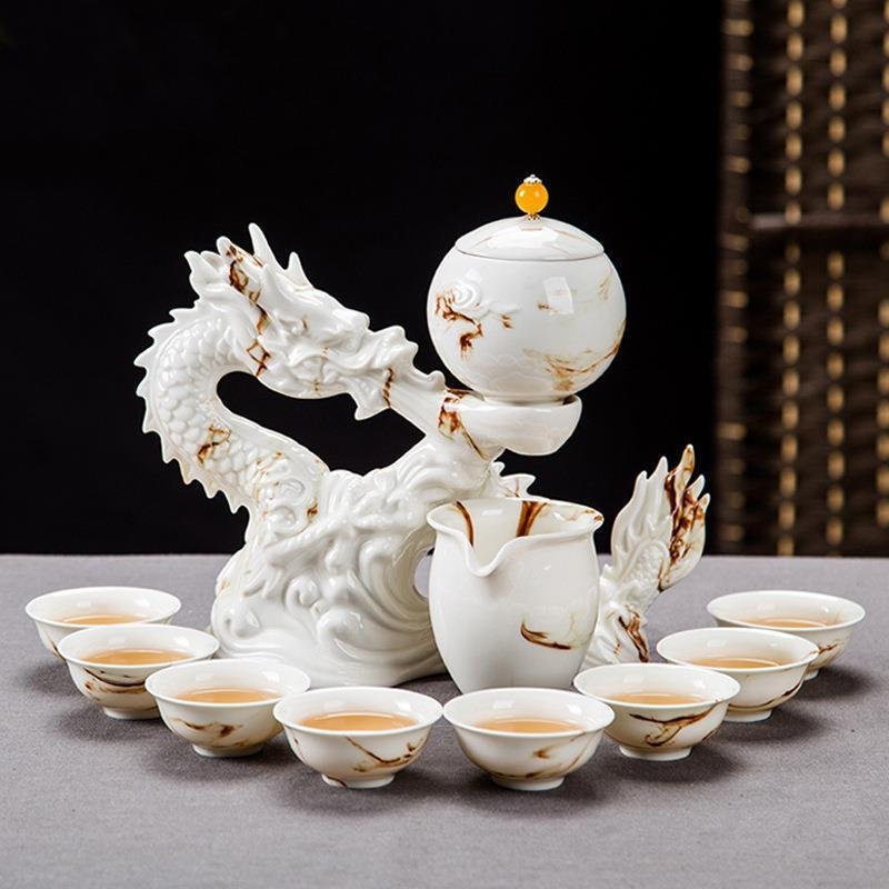 Bộ ấm chén trà hình rồng phong cách tân cổ điển ACR03
