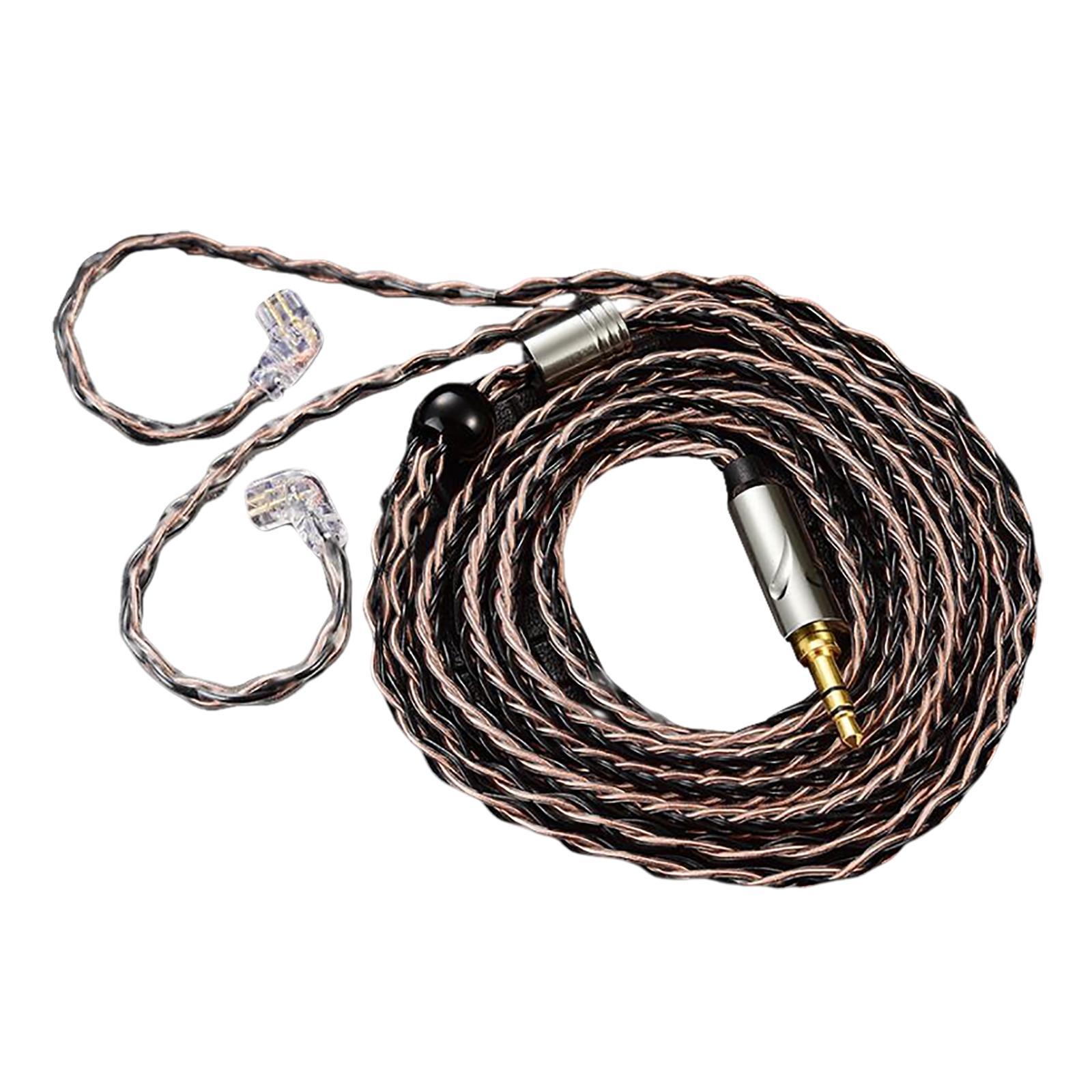 3Pcs Earphone Audio Braided Upgrade Cable 2 Pin 3.5mm for KZ 0.78mm Dia