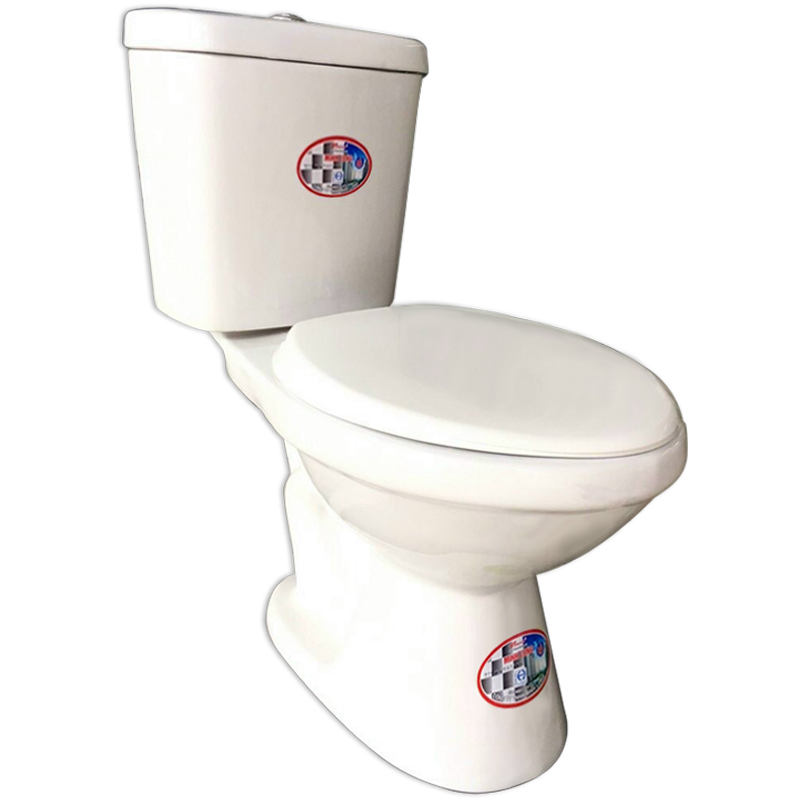 Combo Thiết Bị Nhà Tắm GRMT06: Bồn Cầu 2 Khối-Vòi Xịt Vệ Sinh-Lavabo Treo Tường-Vòi Nước Lạnh-Kệ Góc 2 Tầng-Bộ Xả Chống Hôi