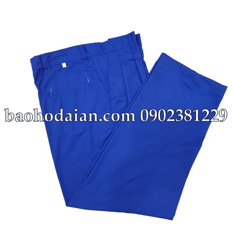 Quần áo công nhân vải kaki xi màu xanh bích