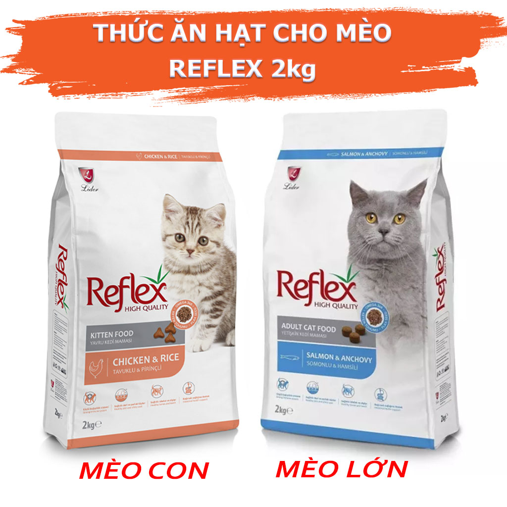 Thức Ăn Hạt Cho Mèo Reflex, Hạt Reflex Mèo Gói 2kg