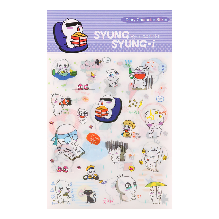 Bộ 6 Tấm Sticker Dán Trang Trí - Diary Character