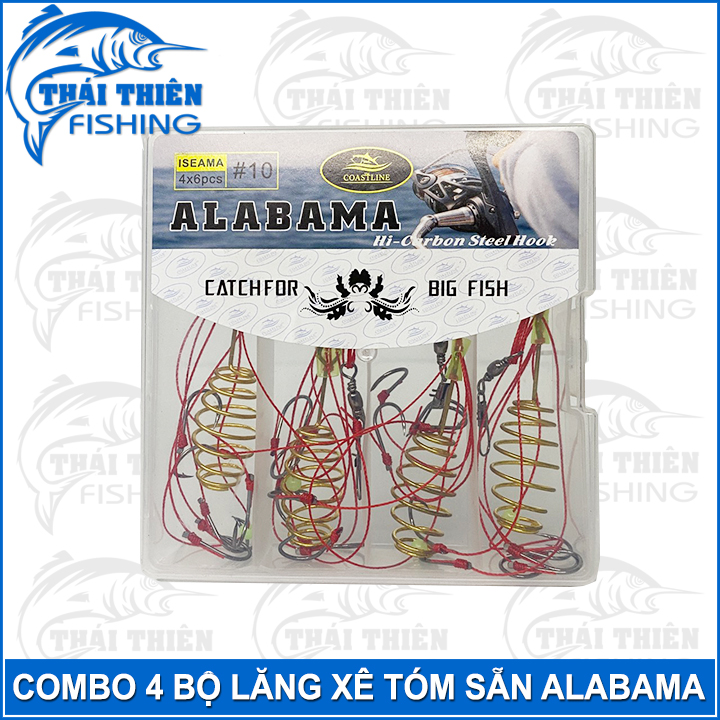 Combo 4 Bộ Lăng Xê Alabama Lưỡi Bén Dây Siêu Bền Dùng Câu Sông Hồ Dịch Vụ Cá Chép, Trắm, Rô Phi