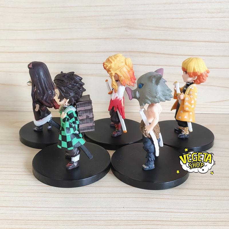 Mô hình Kimetsu No Yaiba - Mô hình thanh gươm diệt quỷ - Set 5 mẫu Tanjiro Nezuko Zenitsu Inosuke Rengoku - Cao 7,5cm