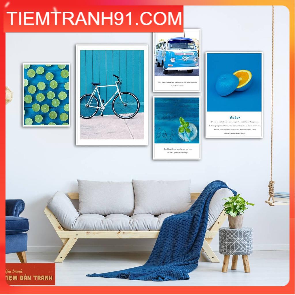 Tranh treo tường - Bộ 5 tranh canvas Bắc Âu hiện đại 08 , tranh canvas giá rẻ