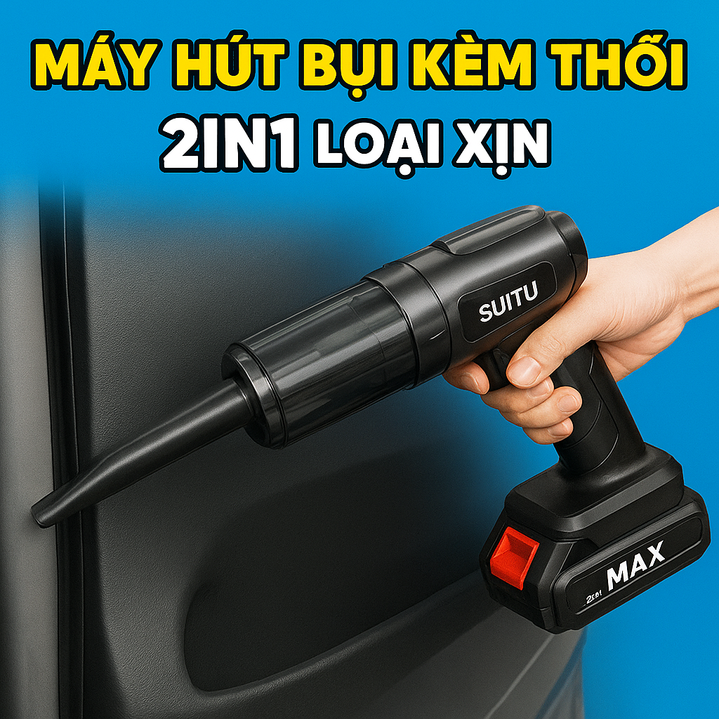 Máy Hújt Bụi Kiêm Thổi Bụi 2in1 Siêu Khỏe – Pin Lithium Rời, Loại Xịn Siêu Bền, ĐÈN TRANG TRÍ