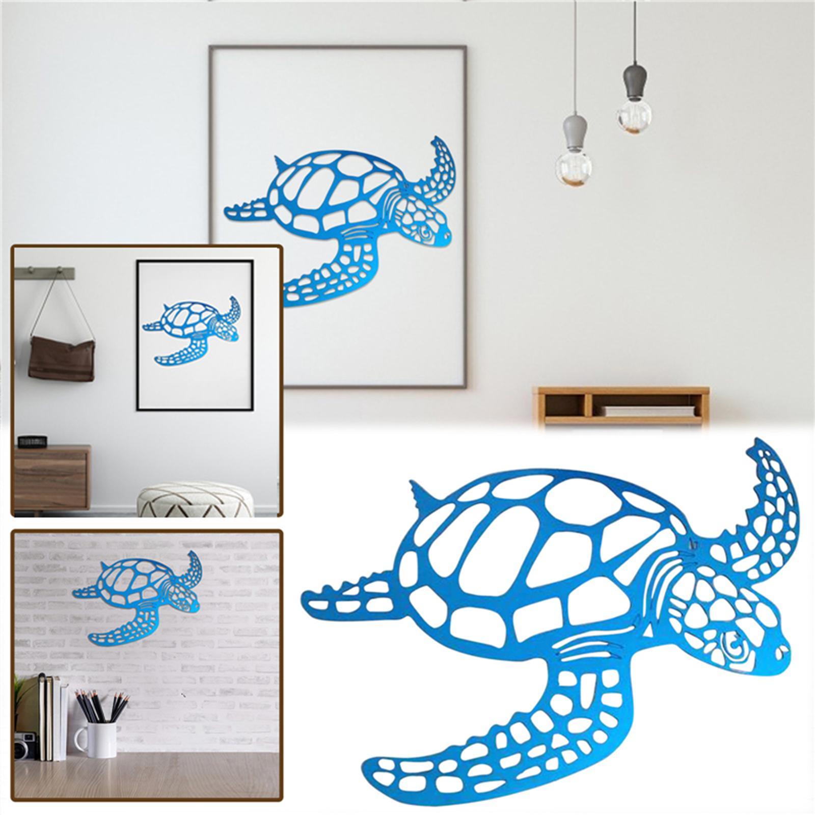 Sea Turtle Statue Gifts Iron Turtle Ornament for Garden TV Cabinet Fence