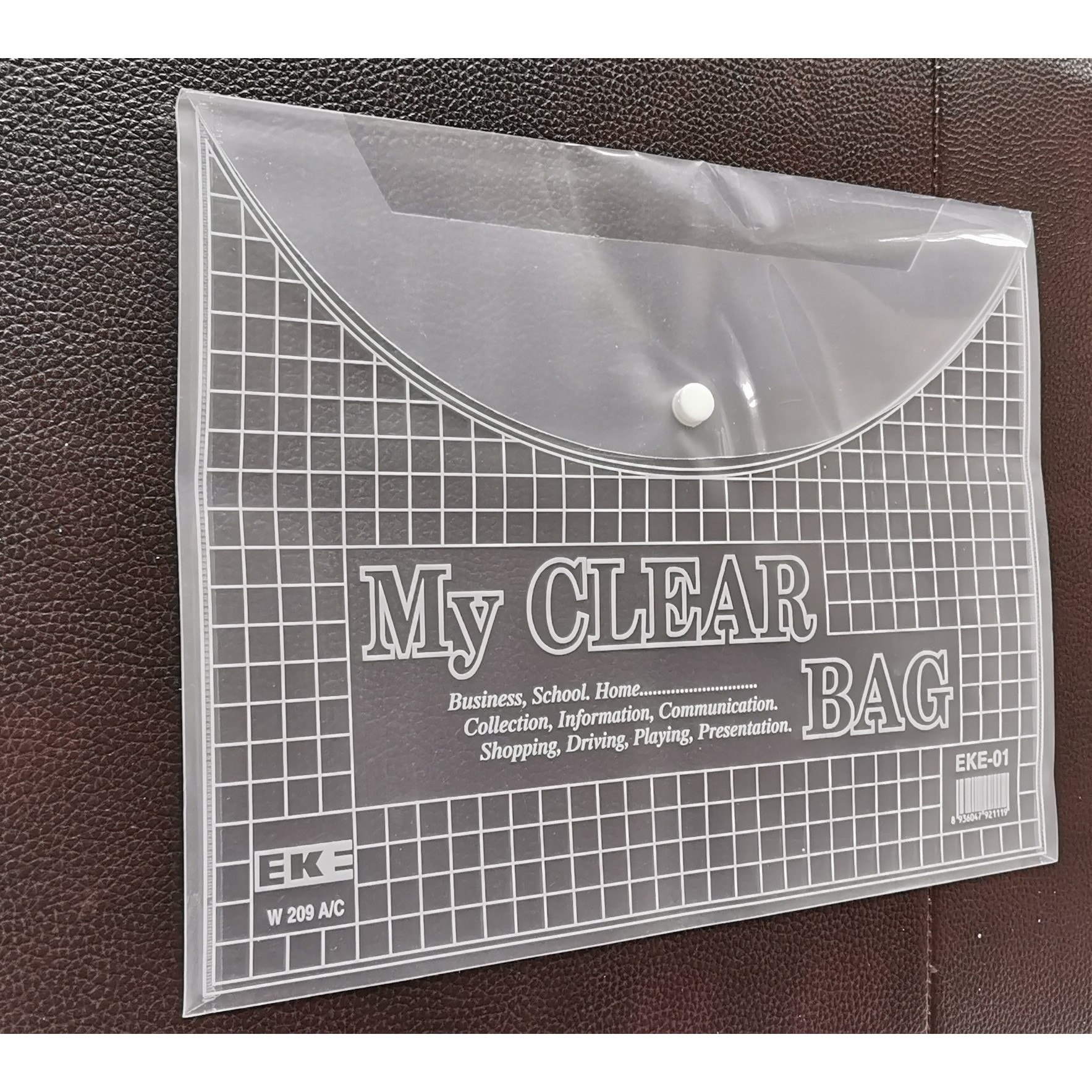 Bộ 12 túi cúc đựng tài liệu Clear Bag EKE loại mỏng mã EKE_03