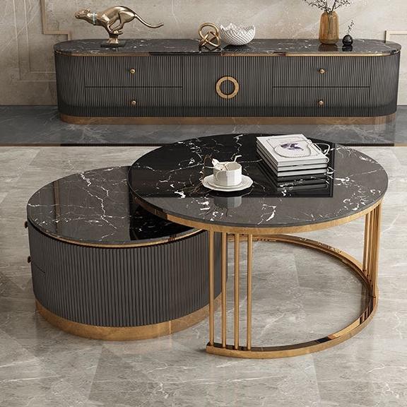 Bàn trà sofa hai ngăn kéo thông minh, bàn tiếp khách phòng khách sang trọng phong cách phong cách bắc âu- bảo hành 1 năm