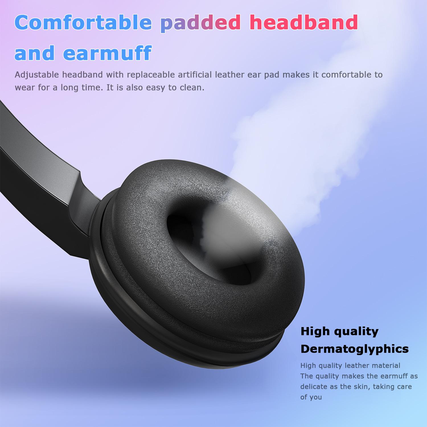 USB Có Dây Tai Nghe Với Loại Bỏ Tiếng Ồn Micro Trên Tai Headphone Máy Tính Trung Tâm Gọi Tai Nghe Chụp Tai Điều Khiển Âm Lượng Loa Mic
