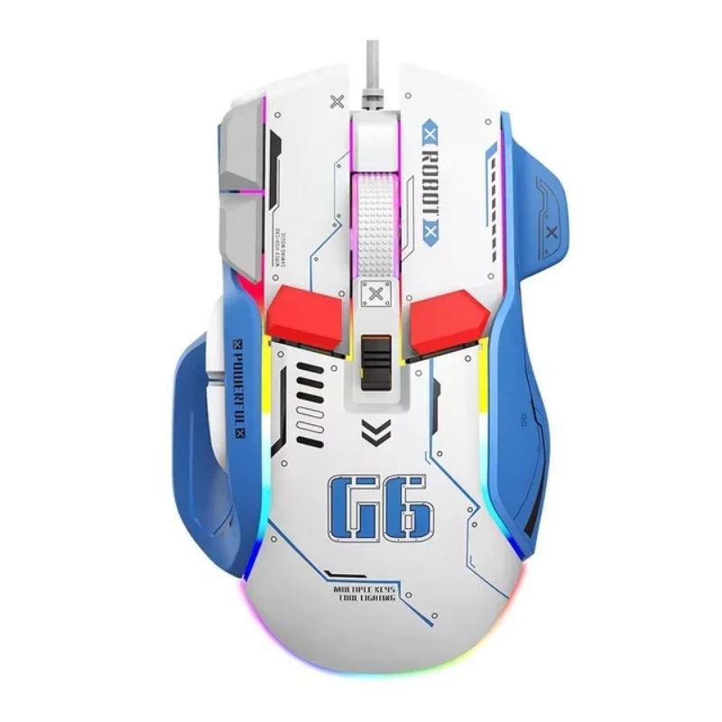 Chuột gaming máy tính có dây TEKKIN G6 GUNDAM 12800 DPI có app có 6 nút - hàng nhập khẩu