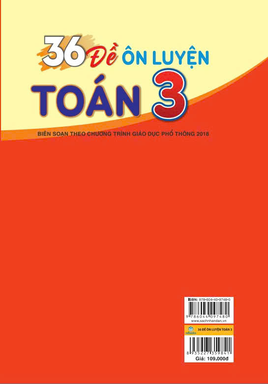 Sách - 36 Đề ôn luyện Toán 3 - Biên soạn theo CT GDPT mới - ndbooks