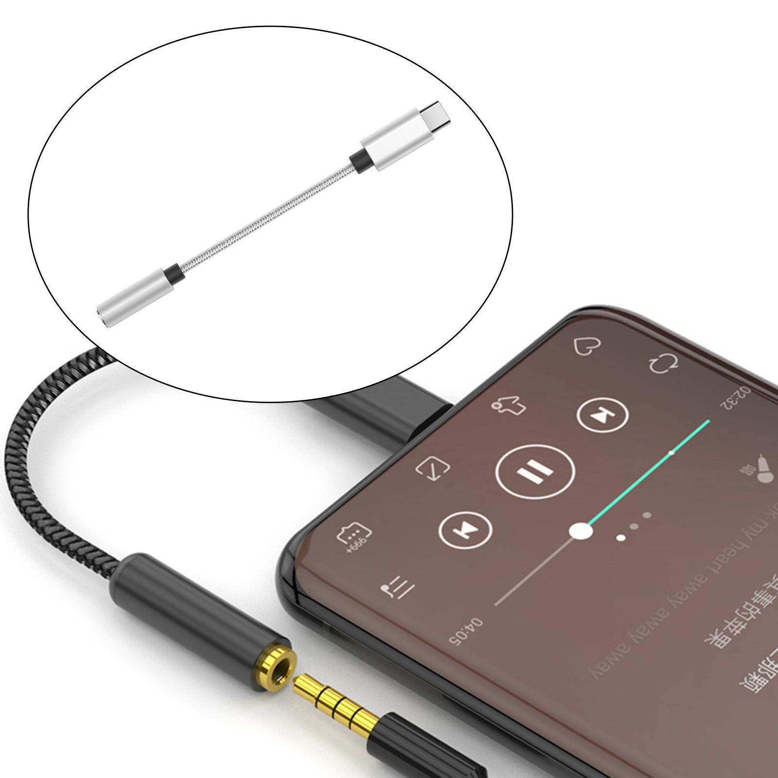 2Pcs Type C to 3.5mm Audio Adapter Headphone Jack Connector for Cellphones