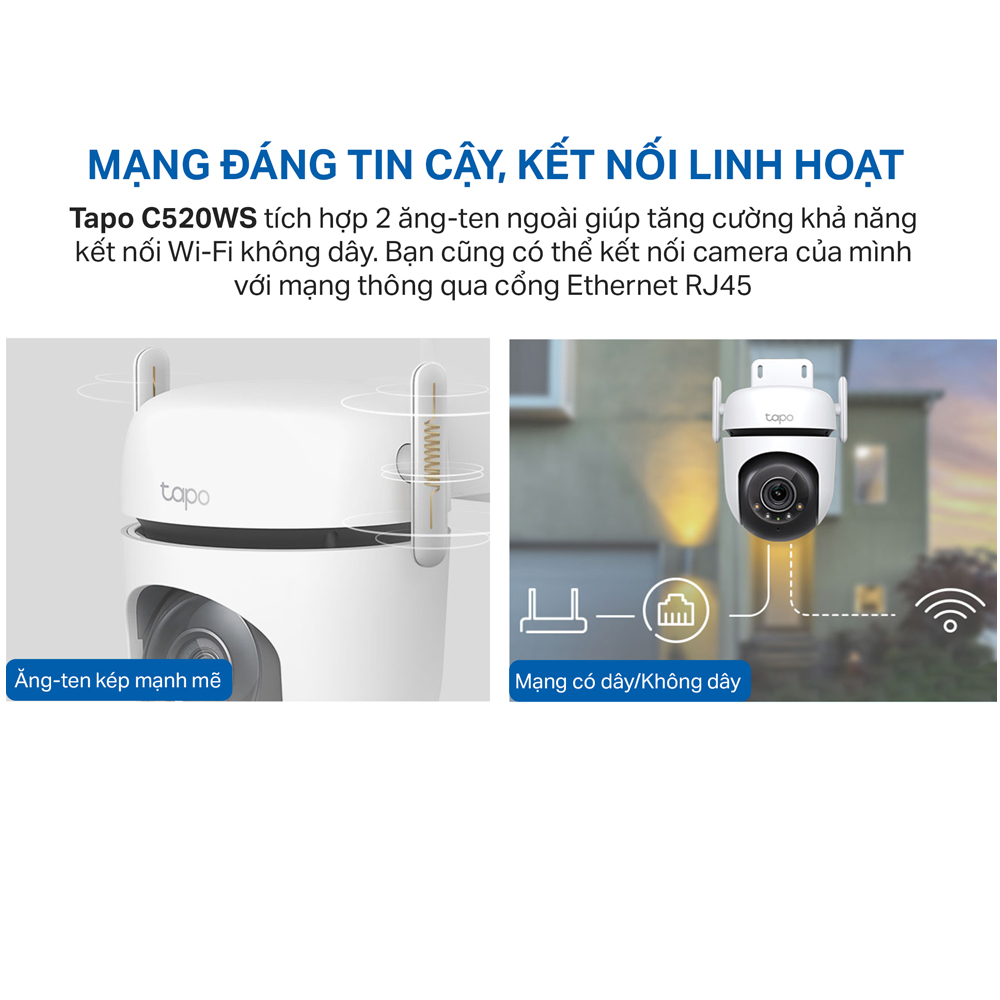 Camera WiFi TP-Link Tapo C510W / C520WS An Ninh Quay/Quét 360 Độ, Chống Nước - Hàng Chính Hãng